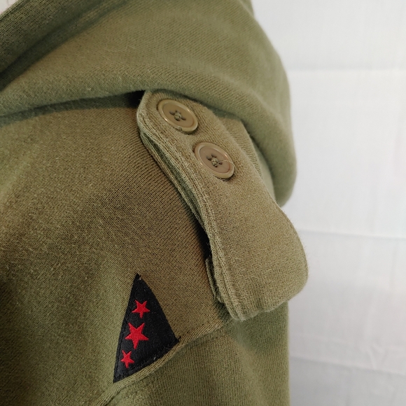 Vintage SHMACK Army Green Zip Up Hoodie Jacket Back Patch Size XL - Picture 4 of 16
